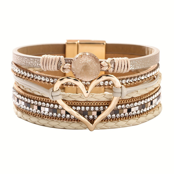 Georgia - Bohemian Multi-Layer Heart Leather Bracelet