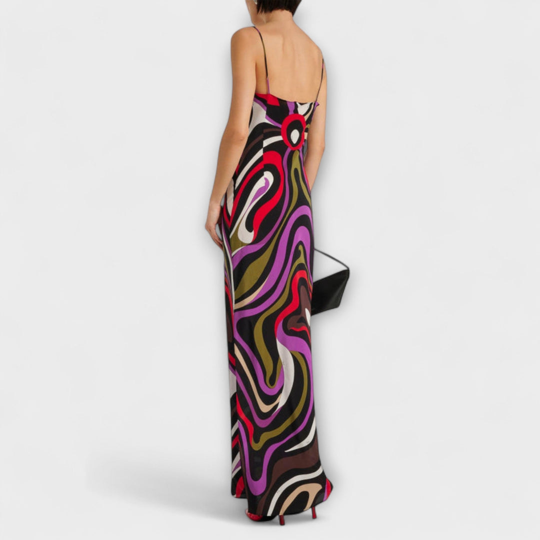 Daphne - Maxi Dress in Marble Print
