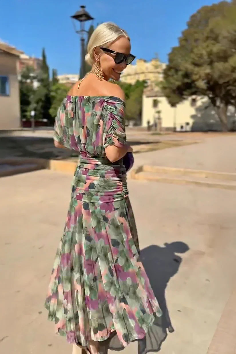 Henrietta™ | Elegant V-Neck Fantasy Floral Maxi Dress