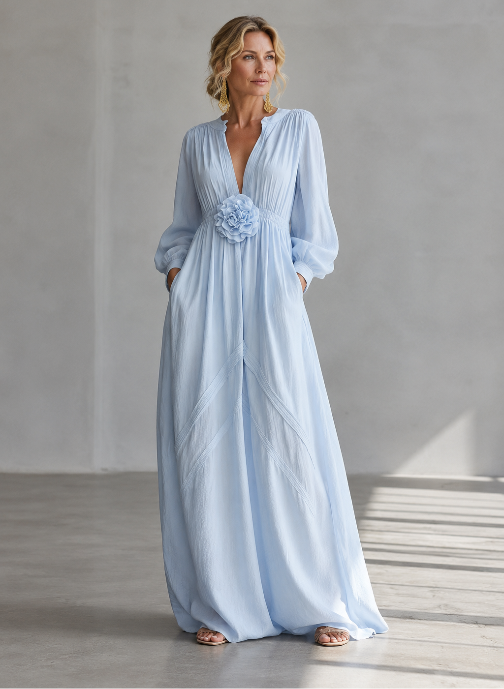 Marielle | 3D Floral High-Waist Maxi Dress for Women