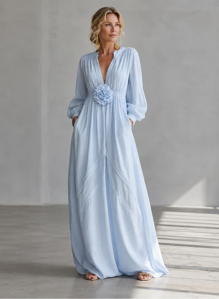 Marielle | 3D Floral High-Waist Maxi Dress for Women