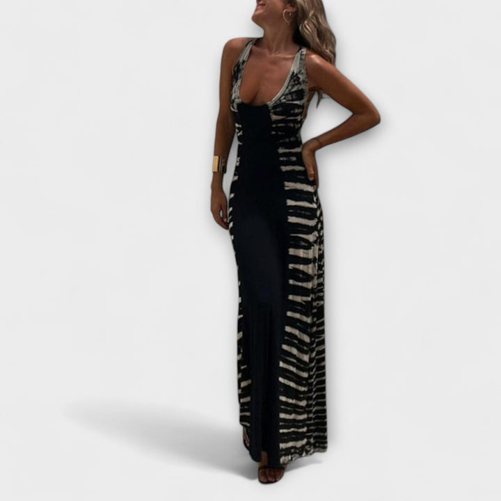 Livia - Maxi Dress with Starry Sky Tie-Dye
