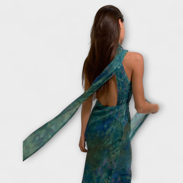 Maisie - Monet Iris Print Maxi Dress