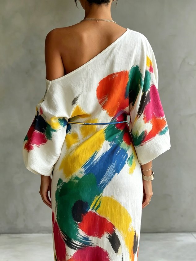 Adeline | Abstract Print Maxi Dress for Women