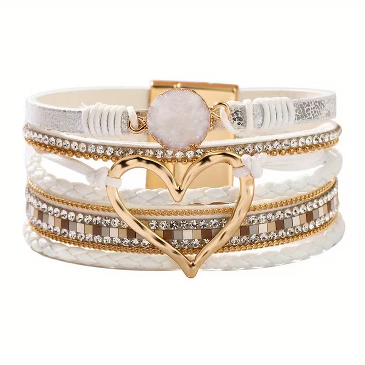 Georgia - Bohemian Multi-Layer Heart Leather Bracelet