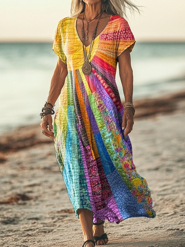 Vestido de Diseño Bohemio con Sol