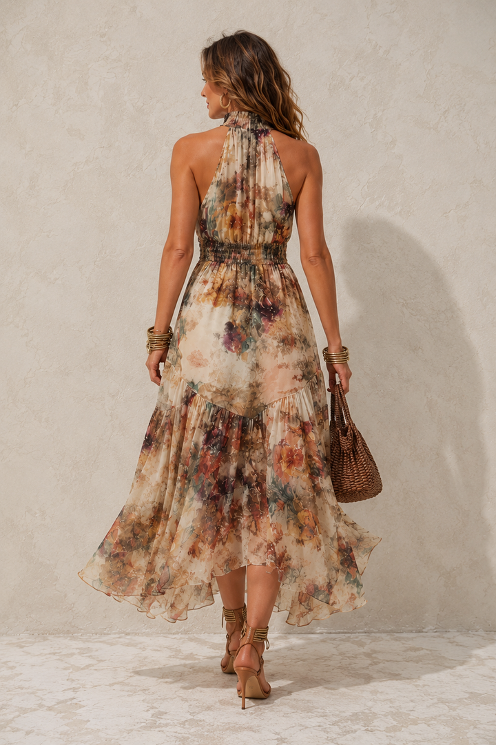 Ivy | Effortless Halter Neck Maxi Dress for Women