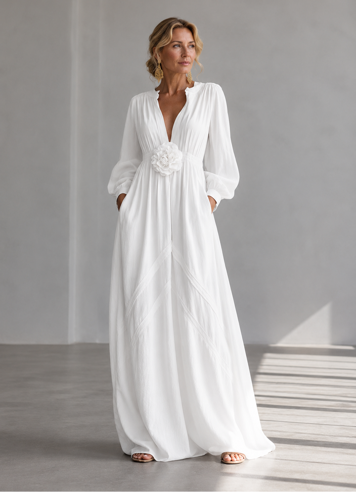 Marielle | 3D Floral High-Waist Maxi Dress for Women