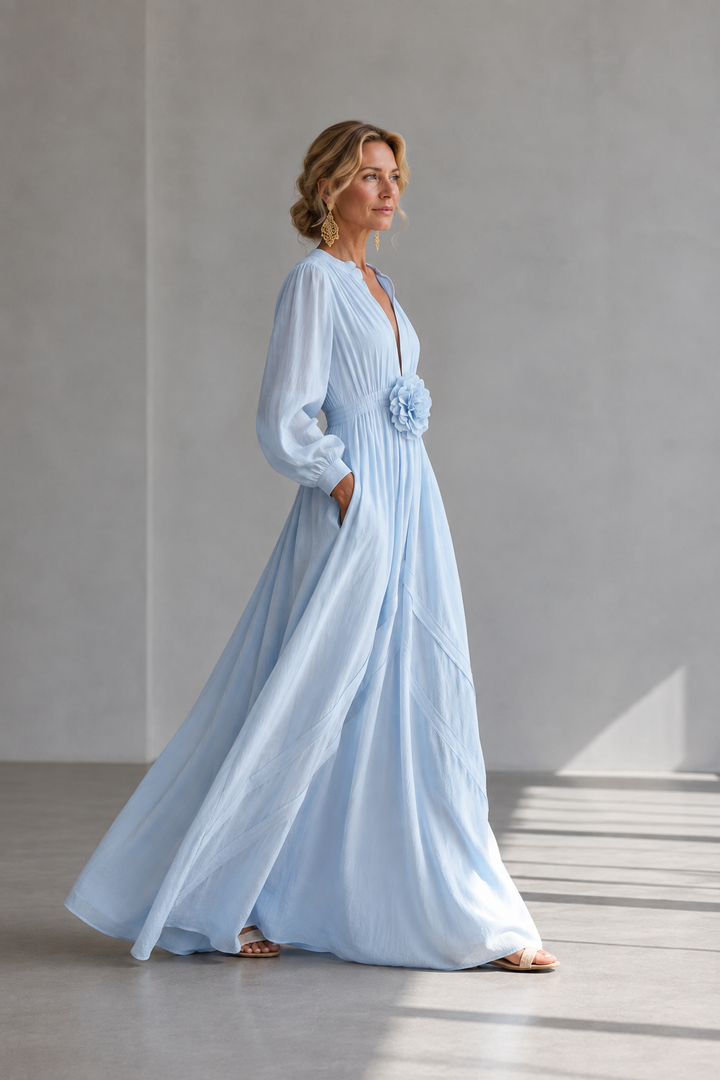 Marielle | 3D Floral High-Waist Maxi Dress for Women