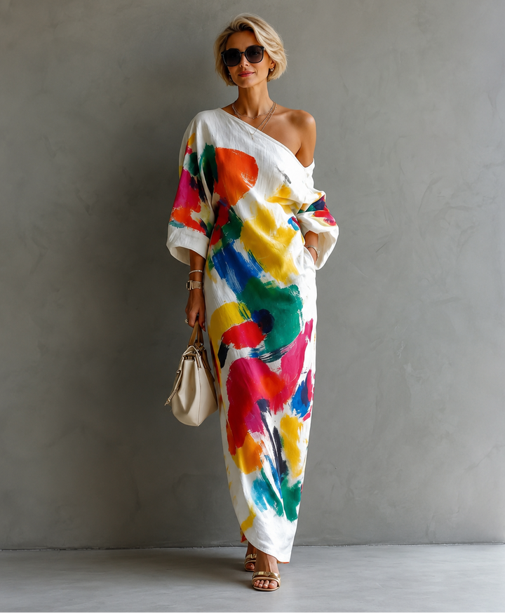 Adeline | Abstract Print Maxi Dress for Women