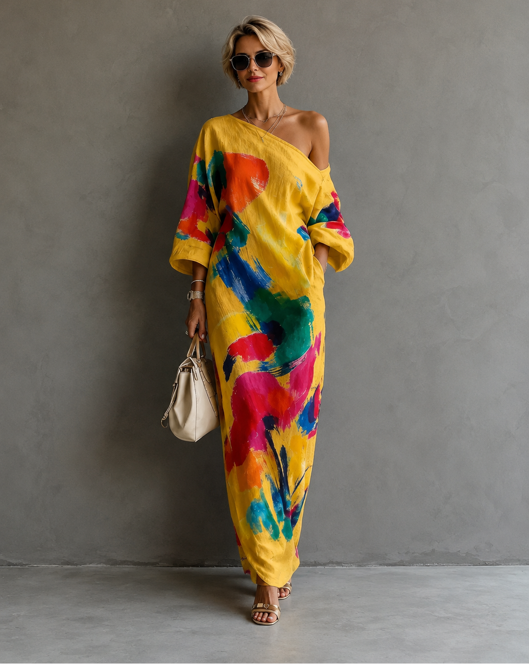 Adeline | Abstract Print Maxi Dress for Women