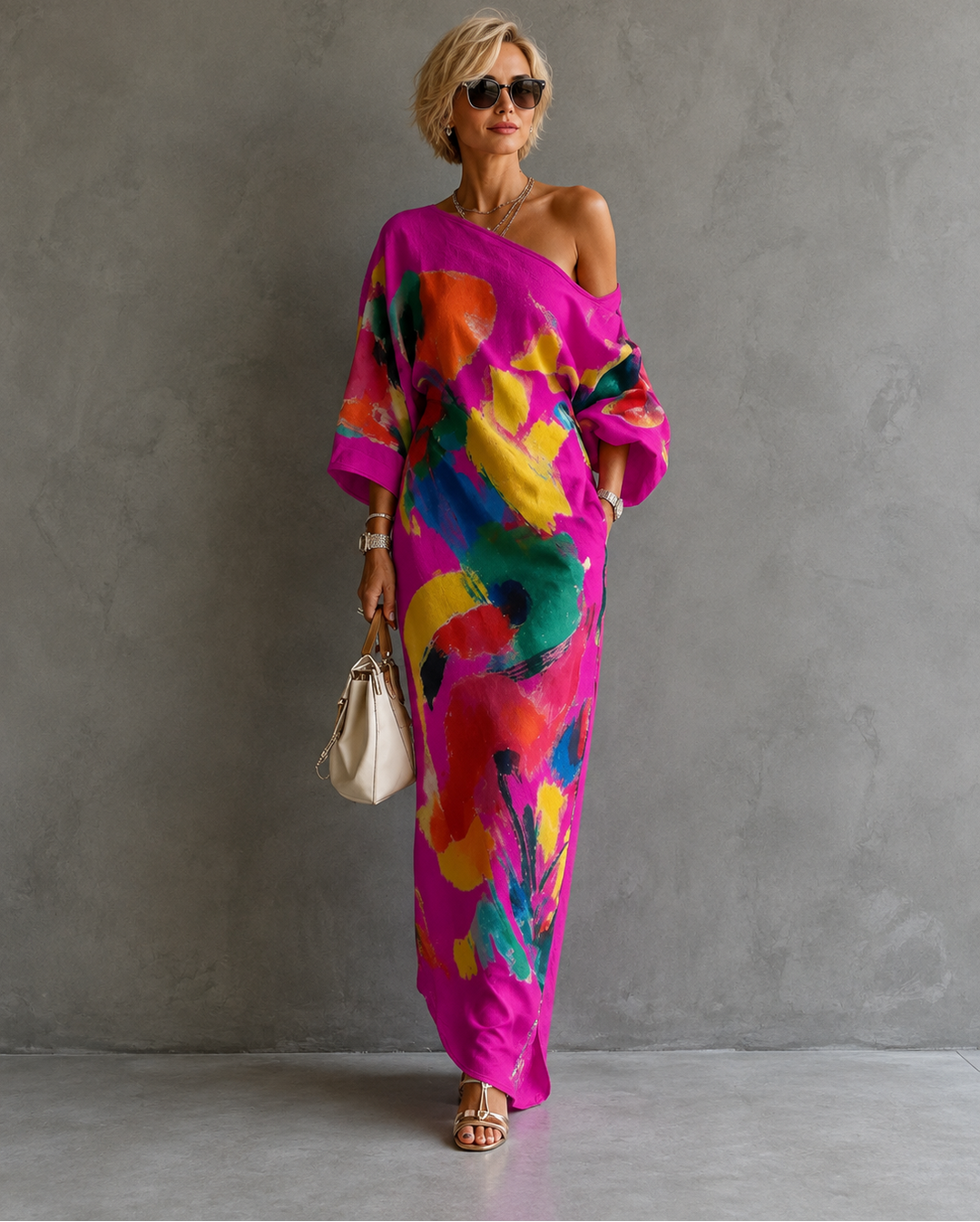 Adeline | Abstract Print Maxi Dress for Women