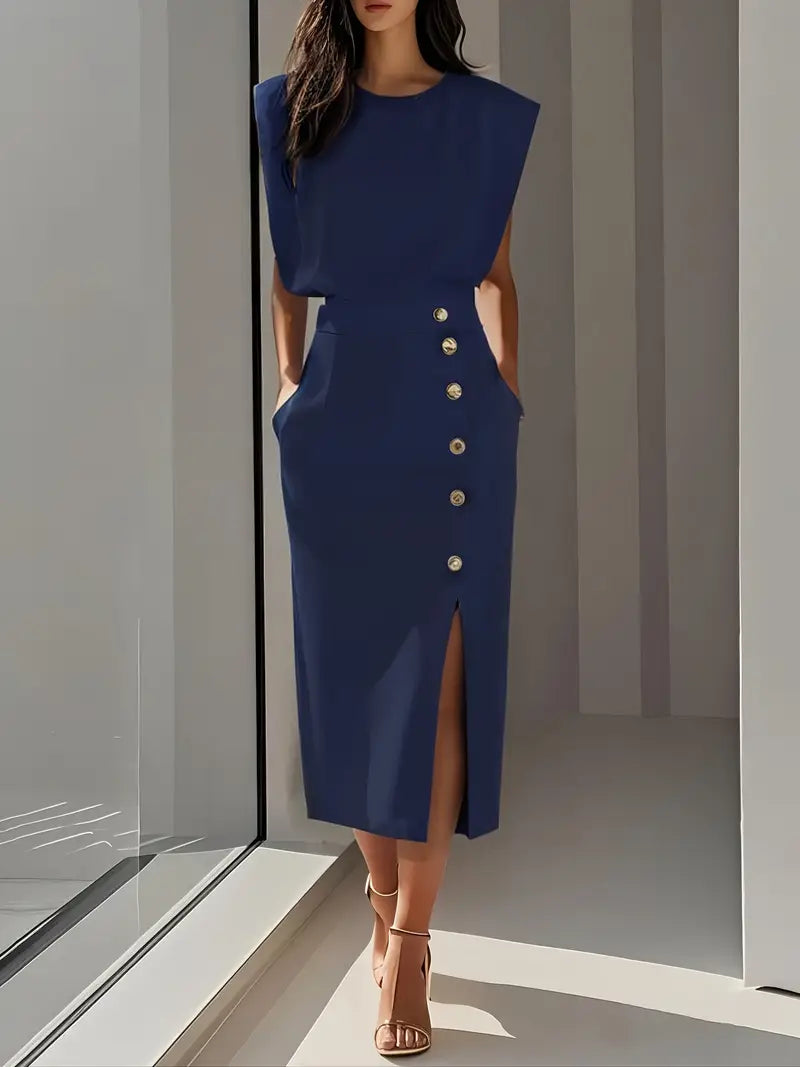 Dolly - Vestido Midi con Abertura Lateral