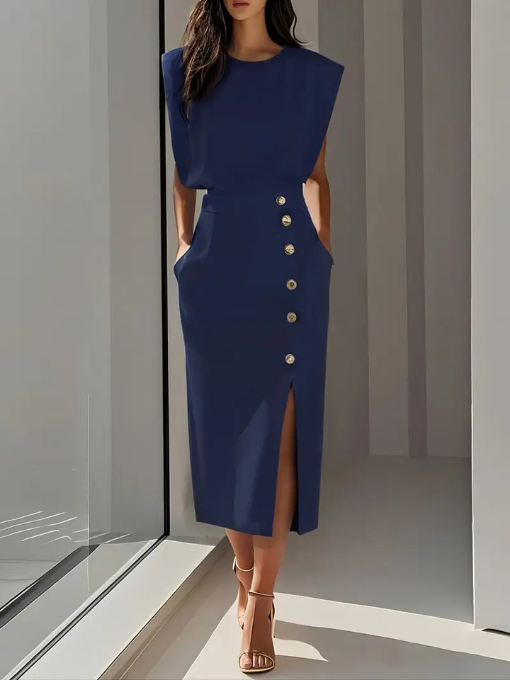 Dolly - Vestido Midi con Abertura Lateral