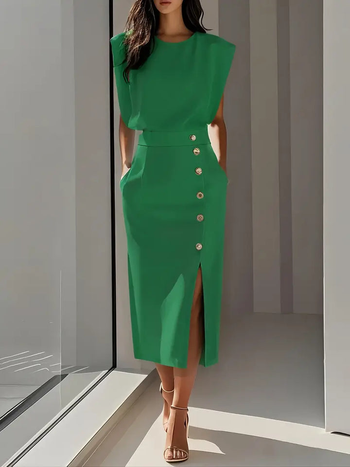 Dolly - Vestido Midi con Abertura Lateral