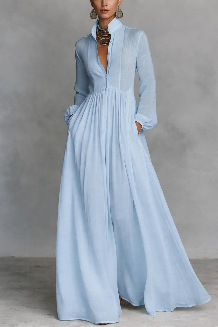 Serena | Vestido Maxi con Botones Frontal Fluidos