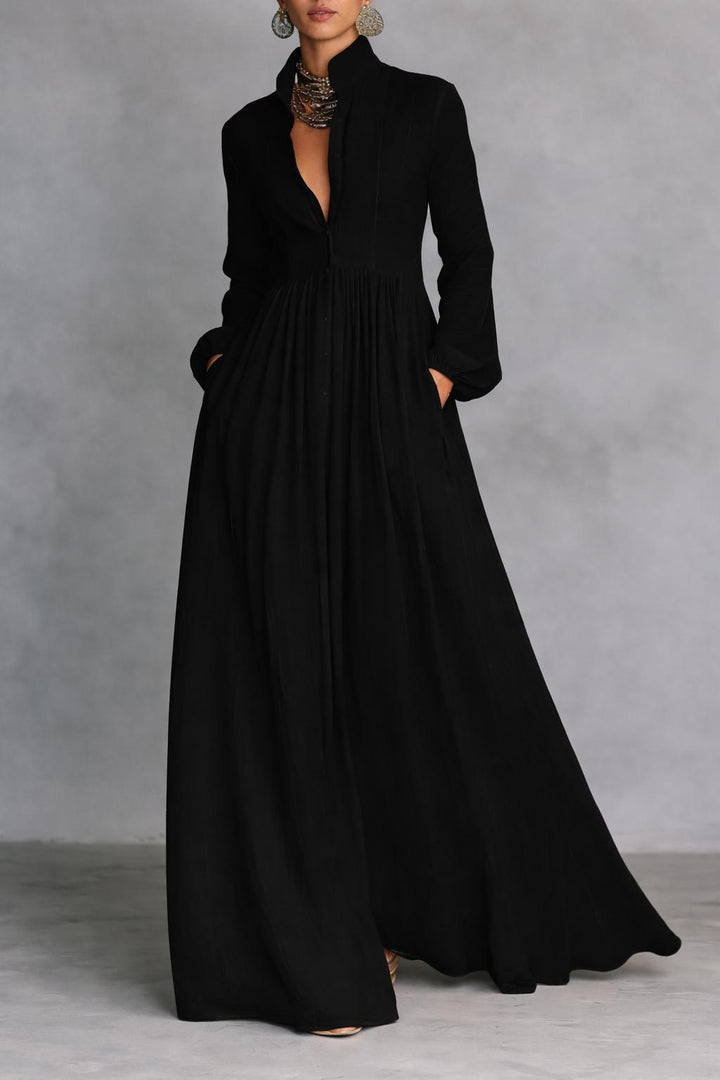 Serena | Vestido Maxi con Botones Frontal Fluidos