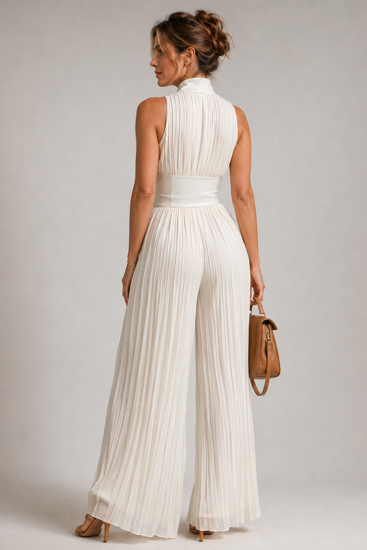 Djoni | Pleated Halter Jumpsuit