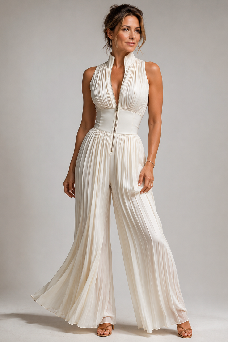 Djoni | Pleated Halter Jumpsuit
