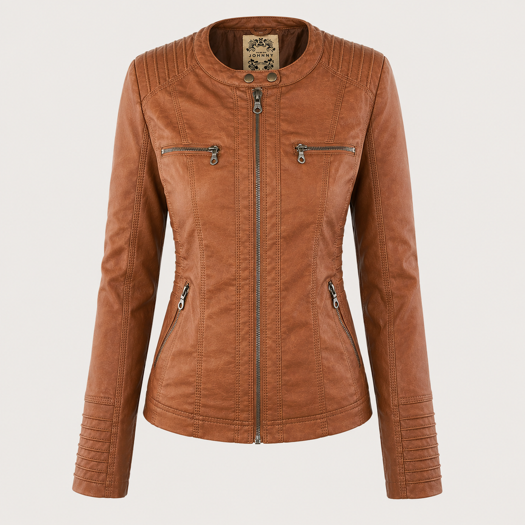Diane | Hooded Leather Jacket