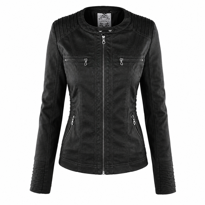 Diane | Hooded Leather Jacket