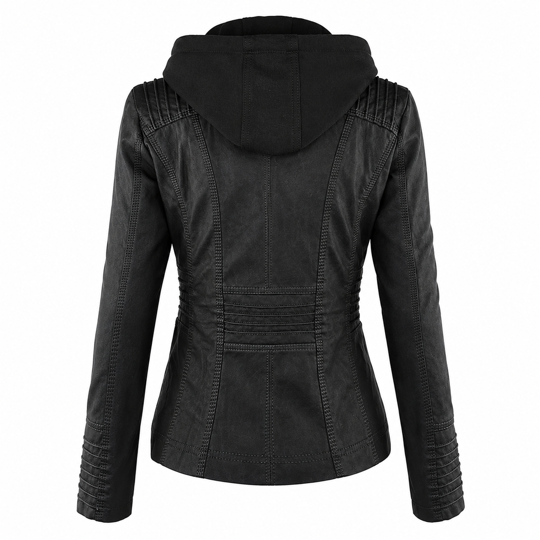 Diane | Hooded Leather Jacket