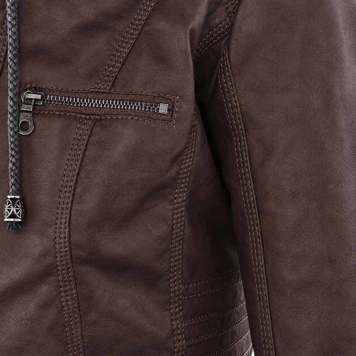 Diane | Hooded Leather Jacket