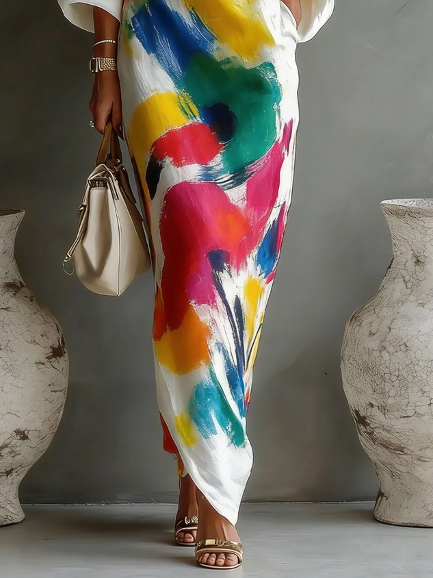 Adeline | Abstract Print Maxi Dress for Women