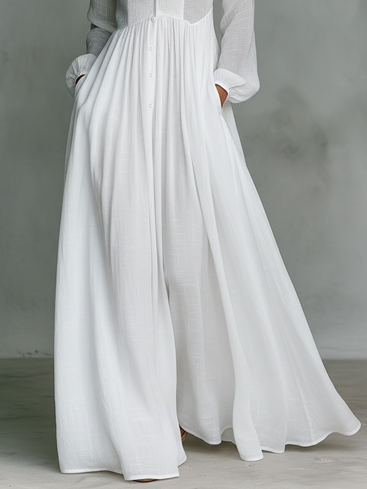 Serena | Vestido Maxi con Botones Frontal Fluidos