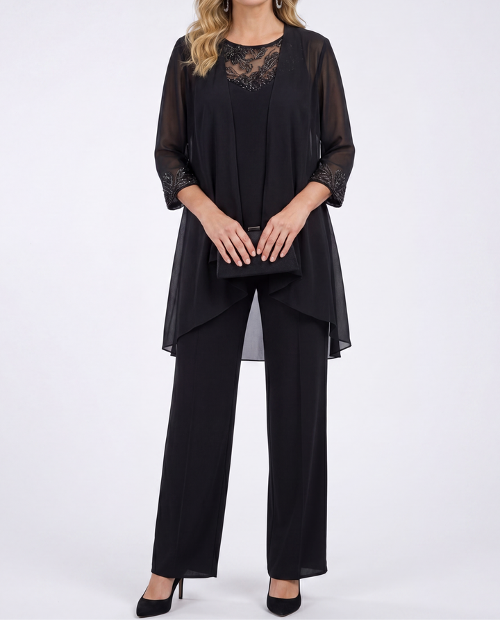 Evelina™ | Flowing Jacket & Wide-Leg Pant Set