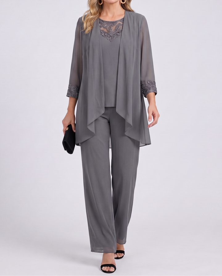 Elodie™ | Flowing Jacket & Wide-Leg Pant Set